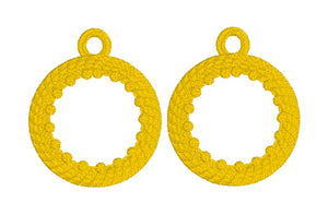 Fuzzy Dot FSL Earrings - In the Hoop Freestanding Lace Earrings Featuring PRECUT Plush Fabric