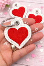 Valentines Day Puffy Heart tag Eyelet Charm Tag