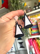 Megaphone Cheer FSL Earrings- In the Hoop Freestanding Lace Earrings