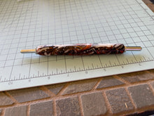 Textured Acrylic Handmade Double Ended Sewing Tool -- Cappuccino Glitter Swirl