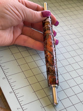 Textured Acrylic Handmade Double Ended Sewing Tool -- Cappuccino Glitter Swirl