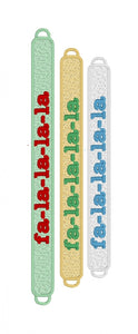 FSL Friendship Bracelet "FA-LA-LA-LA-LA" - In the Hoop Freestanding Lace Bracelet in Three Sizes