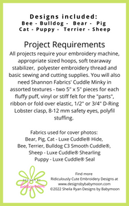Fluffy Puffs Projects Bundle Set -Eight In the Hoop Designs