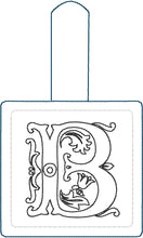 Ornate Alpha Tag Bundle Embroidery Design | A–Z Letter Key Fob Set | Elegant Monogram Snap Tab Machine Embroidery Files