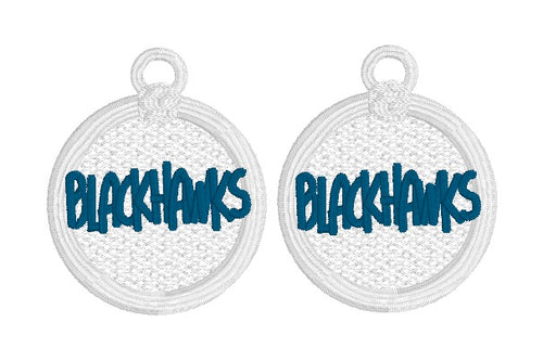 BLACKHAWKS FSL Earrings - In the Hoop Freestanding Lace Earrings