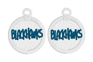 BLACKHAWKS FSL Earrings - In the Hoop Freestanding Lace Earrings