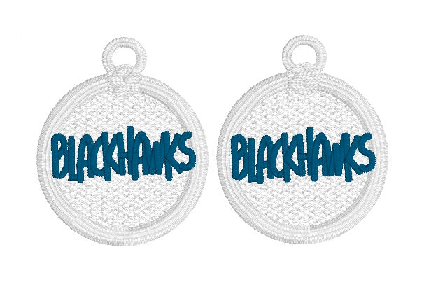 BLACKHAWKS FSL Earrings - In the Hoop Freestanding Lace Earrings