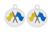 Color Guard Wavy Flag FSL Earrings - In the Hoop Freestanding Lace Earrings