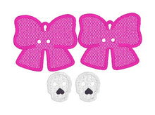 Crystal Eye Skull Bow FSL Earrings - In the Hoop Freestanding Lace Earrings