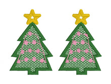 3D Christmas Tree FSL Earrings - In the Hoop Freestanding Lace Earrings