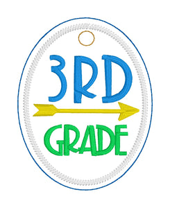 Level Up Grade School Tags and Eyelets  3rd Grade- 4x4 and 5x7 Hoops