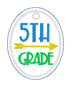 Level Up Grade School Tags and Eyelets  5th Grade- 4x4 and 5x7 Hoops