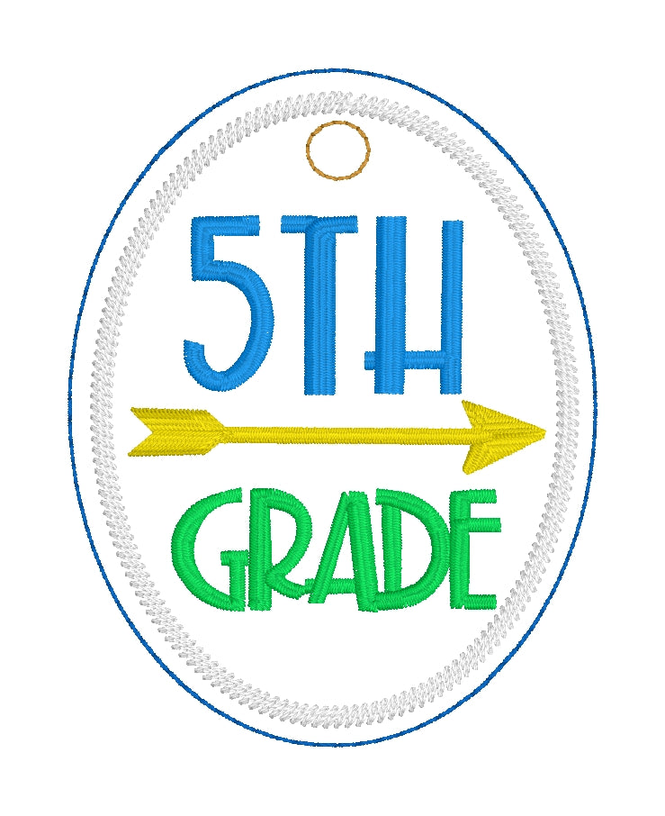 Level Up Grade School Tags and Eyelets  5th Grade- 4x4 and 5x7 Hoops