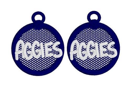 Aggies FSL Earrings - In the Hoop Freestanding Lace Earrings