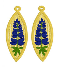 Boucles d’oreilles Bluebonnet Wedge FSL - Boucles d’oreilles en dentelle autoportantes In the Hoop