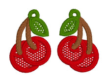 Cherry Pair FSL Earrings - In the Hoop Freestanding Lace Earrings