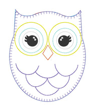 Cuddly Owl Raw Edge Applique Designs - FIVE Sizes 4x4,  5x7, 6x10, 8x12, 14x14