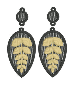 Drop Leaf Dangles FSL Earrings - In the Hoop Freestanding Lace Earrings