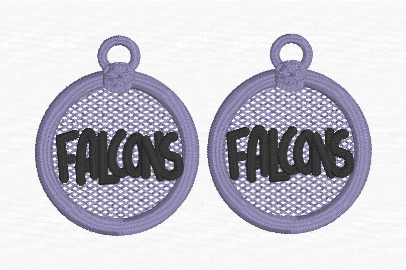 Falcons FSL Earrings - In the Hoop Freestanding Lace Earrings (Copy)