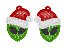 Boucles d’oreilles Alien Santa Hat Christmas FSL - Boucles d’oreilles en dentelle autoportantes dans le cerceau