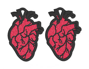 Anatomical Heart FSL Earrings-In the Hoop Freestanding Lace Earrings