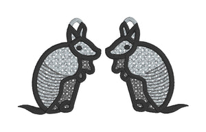 Armadillo FSL Earrings- In the Hoop Freestanding Lace Earrings