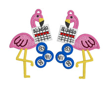 Bingo Flamingo FSL Earrings - In the Hoop Freestanding Lace Earrings