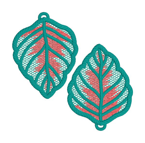 Caladium FSL Boucles d’oreilles SET- Boucles d’oreilles en dentelle autoportantes dans le cerceau