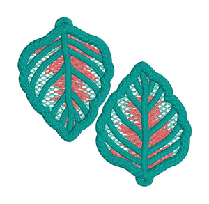 Caladium FSL Boucles d’oreilles SET- Boucles d’oreilles en dentelle autoportantes dans le cerceau