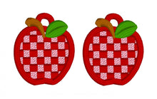 Checkered Apple FSL Earrings - In the Hoop Freestanding Lace Earrings
