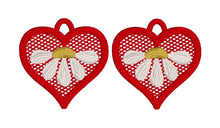 Daisy Heart FSL Earrings - In the Hoop Freestanding Lace Earrings