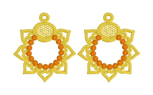 Boucles d’oreilles Santa Face FSL - Boucles d’oreilles en dentelle autoportantes In the Hoop