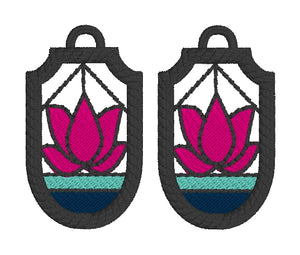 Lotus FELTY FSL Earrings - In the Hoop Freestanding Lace Earrings