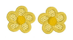 Pendientes FSL con tachuelas de flores - Pendientes de encaje independientes en el aro