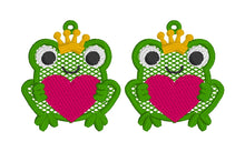 Boucles d’oreilles Frog Prince FSL - Boucles d’oreilles en dentelle autoportantes In the Hoop