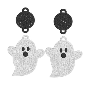 Ghost Dangle FSL Earrings - In the Hoop Freestanding Lace Earrings