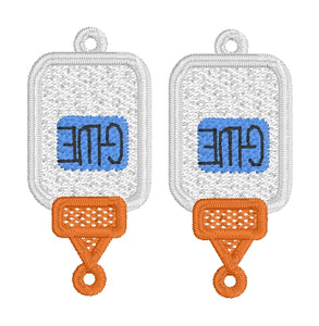 Glue and Glue Dangles FSL Earrings In the Hoop Freestanding Lace Earrings