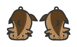 Guinea Pig Leo FSL Earrings - In the Hoop Freestanding Lace Earrings