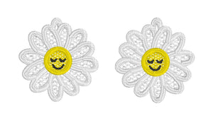 Happy Daisy FSL Earrings - In the Hoop Freestanding Lace Earrings