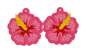 Hibiscus FSL Earrings - In the Hoop Freestanding Lace Earrings