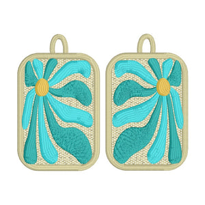 Jellyflower1 FSL Earrings - Abstract Floral In the Hoop Freestanding Lace Earrings