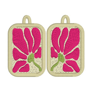 Jellyflower2 FSL Earrings - Abstract Floral In the Hoop Freestanding Lace Earrings