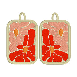 Jellyflower4 FSL Earrings - Abstract Floral In the Hoop Freestanding Lace Earrings