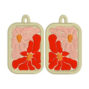 Jellyflower4 FSL Earrings - Abstract Floral In the Hoop Freestanding Lace Earrings
