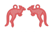 Kangaroo FSL Earrings - In the Hoop Freestanding Lace Earrings