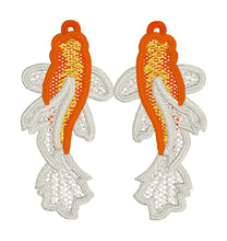 Koi Goldfish FSL Earrings- In the Hoop Freestanding Lace Earrings