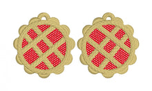 Boucles d’oreilles FSL en forme de tarte - Boucles d’oreilles en dentelle autoportantes In the Hoop pour broderie machine