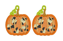 Pendientes FSL de calabaza leopardo - Diseño de pendientes de encaje independiente - En el proyecto de bordado de aro