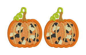 Boucles d’oreilles Leopard Pumpkin FSL - Conception de boucles d’oreilles en dentelle autoportantes - Dans le projet de broderie Hoop