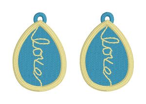 Love FSL Earrings - In the Hoop Freestanding Lace Earrings - Two Styles